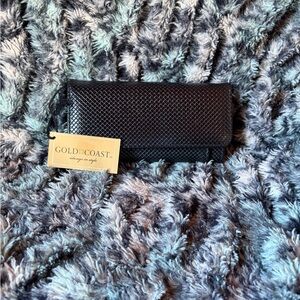 Gold Coast Black Diamond Textured Wallet NWT